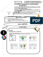 Sdo Laguna Stem-P Research Ii Worksheet Quarter 3: Lesson: SAMPLING