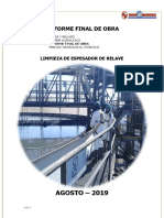 Informe Final de Obra Limpieza de Espesador