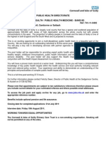 Public Health Directorate Consultant in Public Health / Public Health Medicine - Band 8D 65,270 - 80,810pa Ref: 741-11-0402 Sedgemoor Centre, ST Austell, Camborne or Saltash