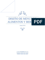 Diseño de Menus de Alimentos y Bebidas