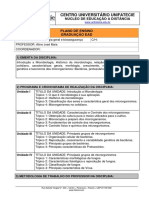 PLANO DE ENSINO EAD - MICROBIOLOGIA GERAL E BIOSSEGURAN+çA