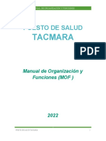 Manual de Organización y Funciones Del Puesto de Salud Tacmara