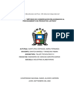 Métodos de Conservación Relacionados Al Procesamiento de Productos Lácteos