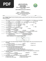 Summative Test Science 8 Quarter 2