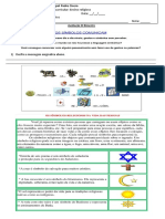 Avaliação 6 Ano Religião III Bimestre