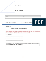 Lab Report On MOSFET and BJT Transistor