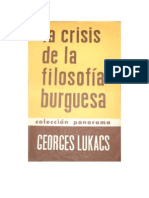 Georg Lukács - La Crisis de La Filosofía Burguesa.