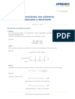 Operaciones Con Números Naturales y Decimales