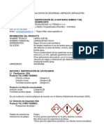 Hoja de Datos de Seguridad Limpiador Limpiajuntas