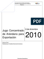 Evaluacion Tecnica Económica de Una Planta de Juego Concentrado de Arandano