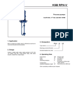 KSB RPH-V. Process Pumps. 1. Application. 3. Designation. 2. Design. 4. Operating Data. To API 610, 11 TH Ed. and ISO 13709