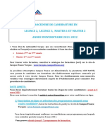 PROCEDURE DE CANDIDATURE L2 L3 IUT Et MASTER 2021 2022 FR