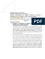 Contestacion de Demanda Ordinario Laboral Excepciones Perentorias