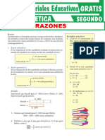 Razones para Segundo Grado de Secundaria