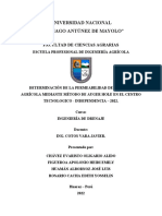 Curso Ingeniería de Drenaje: Informe #2 - Determinación de La Permeabilidad de Un Suelo Agrícola Mediante Método de Auger Hole