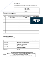 Appendix 9.2 - Training Need Assessment (TNA) and Training Matrix