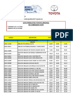 Lista Productos Toyota Original 26-09-22