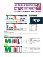 Adición y Sustracción de Números Hasta El 999 para Primero de Primaria