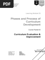 Learning Packet - Curriculum Evaluation and Improvement