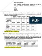 Ejercicios Contabilidad Costo, Volumen, Utilidad