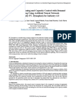 Production Planning and Capacity Control With Demand Forecasting Using Artificial Neural Network (Case Study PT. Dynaplast) For Industry 4.0