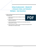 Fundamentals 06 Equity Value Enterprise Value Quiz