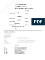 Galileo Core System GCS Galileo Basic Reservation Entries