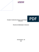 Disciplina Fundamentos Teóricos e Metodológicos de Alfabetização e Letramento