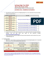 Guidelines - Big Bang Edge Test (9th & 16th October 2022)