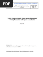 R205c - Annex To Specific Requirements: Dimensional Testing Parameters On Scopes of Accreditation