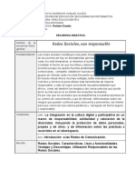 SECUENCIA DIDÁCTICA 1 - Redes Sociales, Uso Responsable