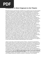 Analysis of A Short Organum To The Theatre