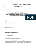 Impacto Dos Custo No Orçamento e Preço