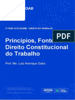 E-Book Princípios, Fontes e Direito Constitucional Do Trabalho - Prof. Luiz Henrique Dutra