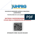 Bacterias o Microorganismos Que Se Utiliza para La Fermentación Alcohólica