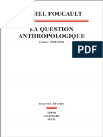 La Question Anthropologique Cours. 1954 1955 Michel Foucault