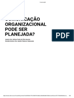 Como A Comunicação Organizacional Pode Ser Planejada?