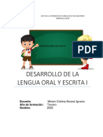 Desarrollo de La Lengua Oral y Escrita