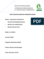 Producción Tradicional Vs Manufactura Esbelta