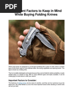 Important Factors To Keep in Mind While Buying Folding Knives