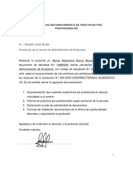 Formato Solicitud Reconocimiento de Practicas Pre Profesionales