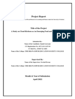 A Study On Cloud Kitchen As An Emerging Food & Beverage Industry - Sumit Goswami For EDPP Project - Calcutta University