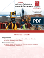 Aula 5 - Azimutes Lidos e Calculados - Erro Angular de Fechamento