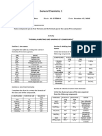 Formula Writing and Naming of Compounds