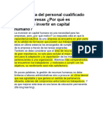 Importancia Del Personal Cualificado en Las Empresas