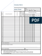 Daily Progress Sheet