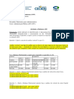 Contabilidade Geral - Ad2 - Uff - Cederj - Administração Pública Vitória Tavares Ferreira-Adm