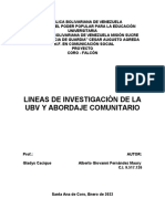 Lineas de Investigación y Abordaje Comunitario