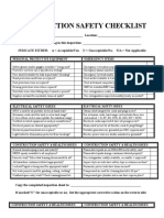 Construction Safety Checklist Revised