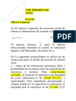 304 Diseño de Presión de Componentes 304.1 Tubería Recta 304.1.1 General